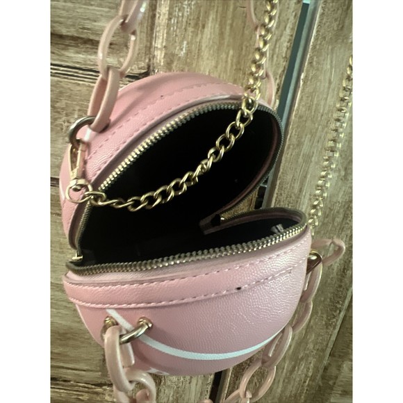 Pink Cute Basketball Shaped Cross BodyBag  carry bag  and removable chain - Picture 5 of 6